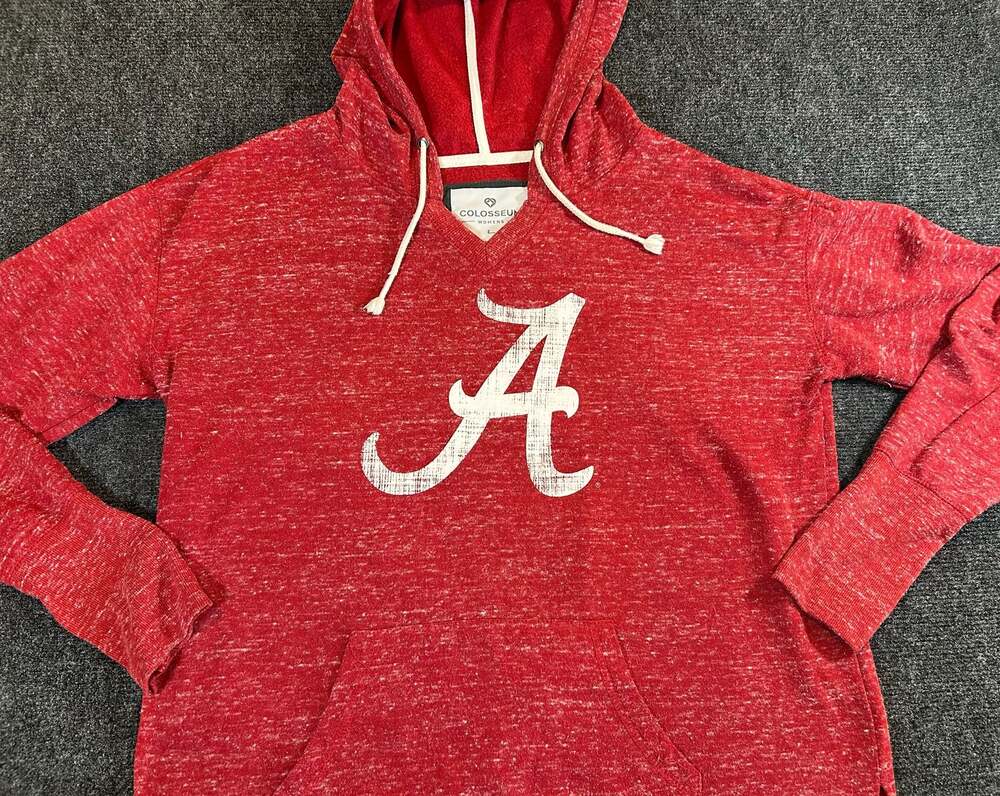Colosseum Women's Alabama Crimson Tide Heathered Red Fleece Hoodie Size Large